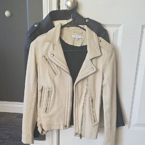 IRO Han Cream /Bone Lambskin Leather Jacket for Women Sz 38 New Condition
